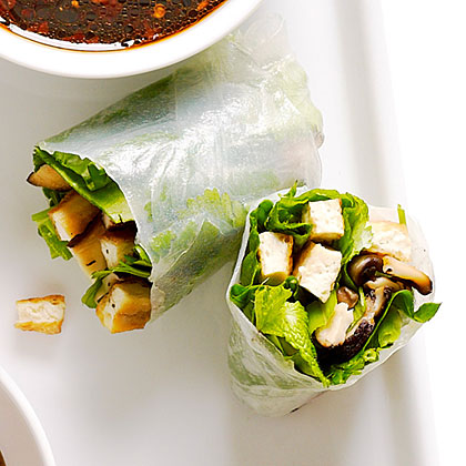 su-Crisp Tofu, Shiitake, and Spinach Summer Rolls