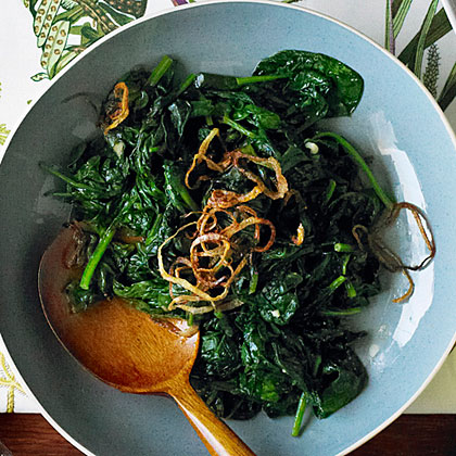 su-Spinach with Fried Shallots