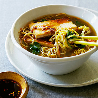 su-Glazed Chili Tofu with Ramen