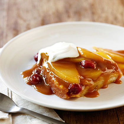 su-Caramel Pear and Cranberry Pudding Cake