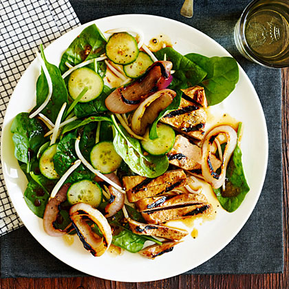 su-Chinese Black Pepper Pork and Spinach Salad
