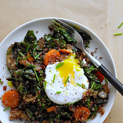 su-Red Quinoa Bowl with Swiss Chard and Poached Egg su-Red Quinoa Bowl with Swiss Chard and Poached Egg