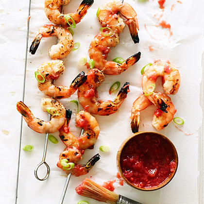 su-Rhubarb-Glazed Shrimp