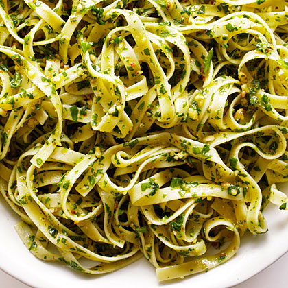su-Sorrel and Almond Pesto Pasta