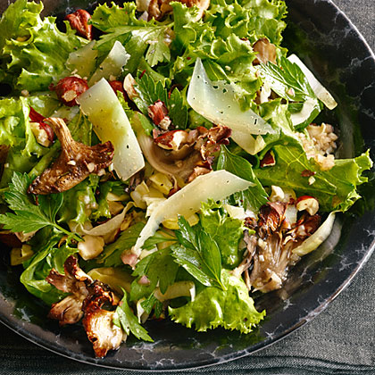 su-Roasted Mushroom Salad with Hazelnuts