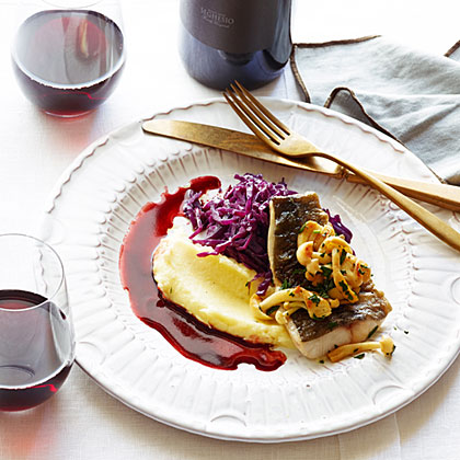 su-Black Cod with Red Cabbage and Pomegranate Brown Butter