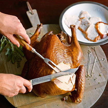 Sage and Thyme Smoked Turkey on a Gas Grill