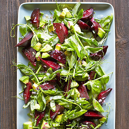 su-Beet Salad with Pea Shoots