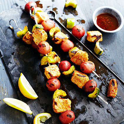 su-Albacore Tuna, Cucumber, and Potato Kebabs