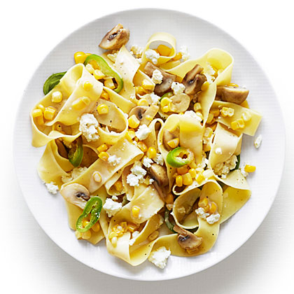 su-Pappardelle with Corn and Feta