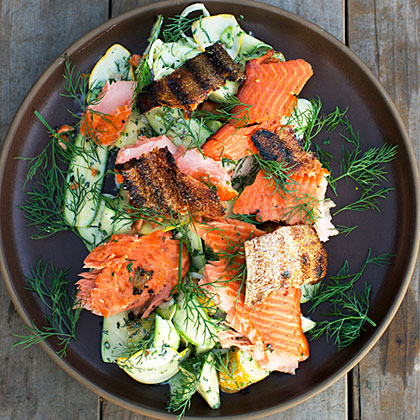 su-Smoked Salmon Summer Squash Salad