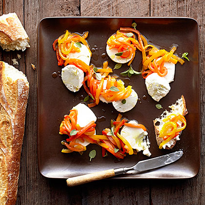 su-Roasted Tricolored Peppers and Goat Cheese