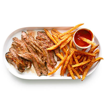 su-Chile-Glazed Steak with Spicy Ketchup