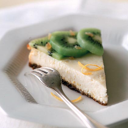 Ricotta Cheesecake with Ginger and Kiwi