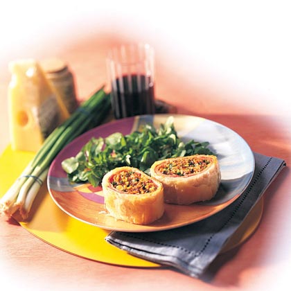 Hungarian Ham Strudel with Watercress Salad