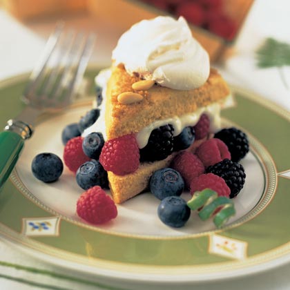 Cornmeal Piñon Shortcakes with Berries and Lime Cream