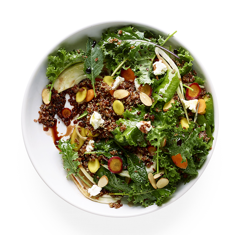 Kale Salad with Red Quinoa, Fennel, and Carrots