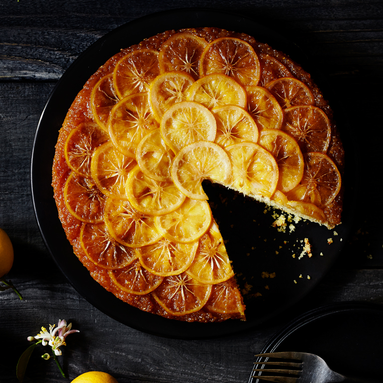 su-Meyer Lemon Cornmeal Upside-Down Cake Image