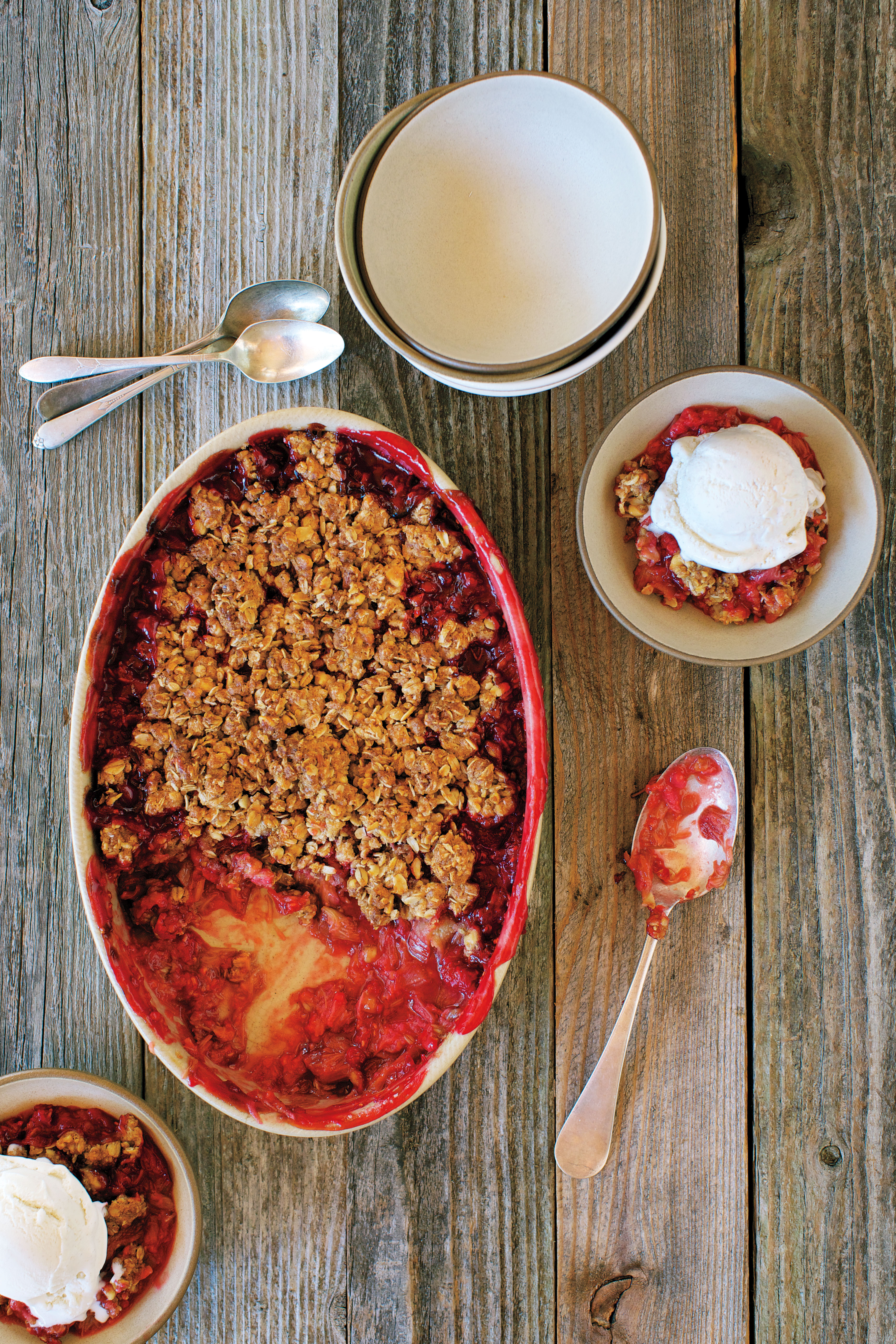 Raspberry- Rhubarb Crisp