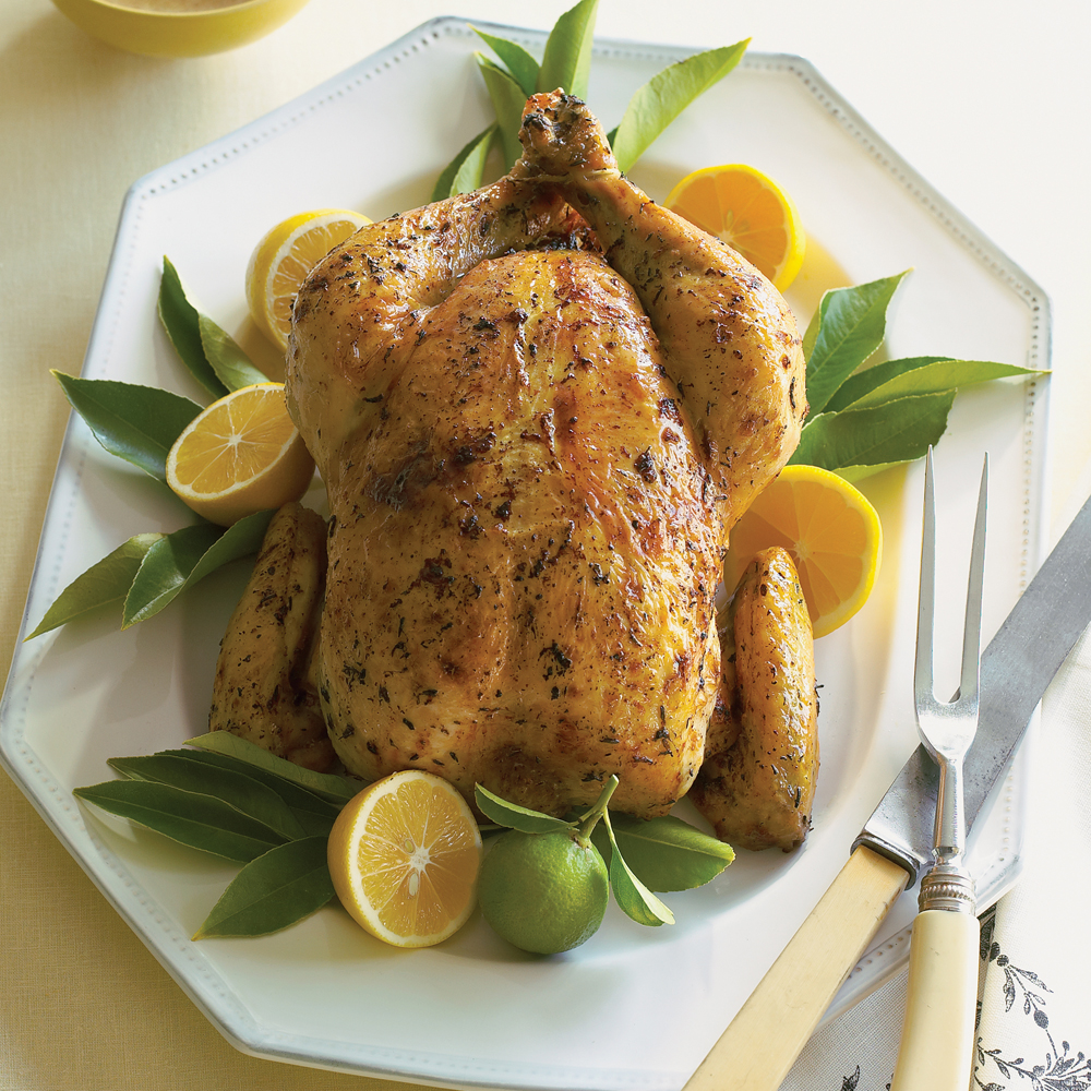 Roast Chicken with Meyer Lemon Shallot Sauce