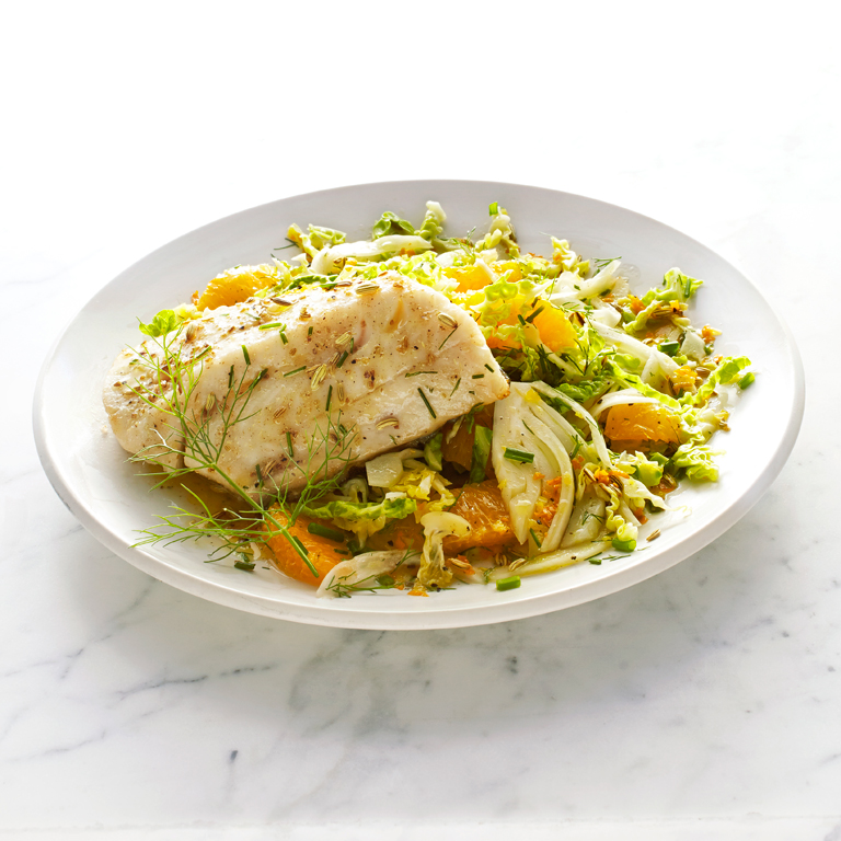su-Sablefish with Savoy Cabbage and Fennel Slaw