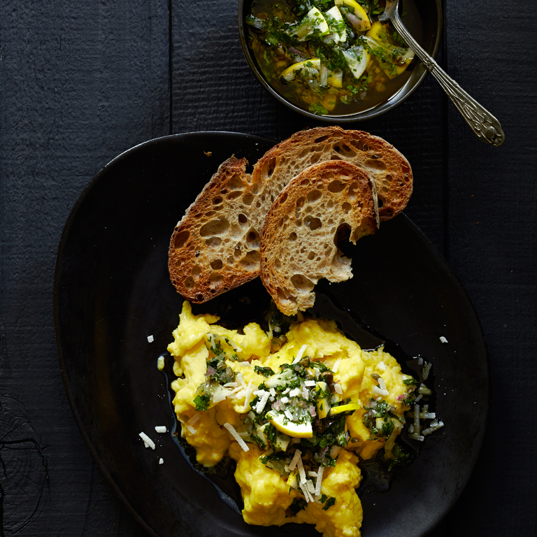 su-Scrambled Eggs with Meyer Lemon Salsa Verde Image