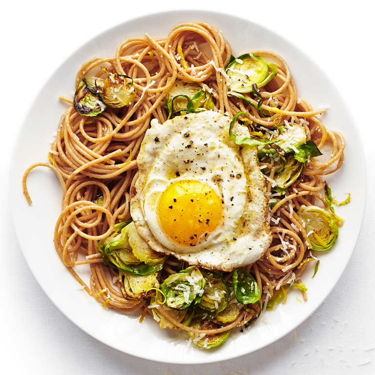 spaghetti and brussels sprouts