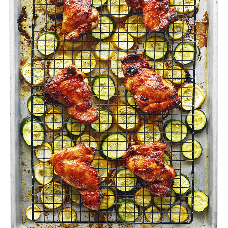 su-Spicy Chicken Thighs with Summer Squash Image
