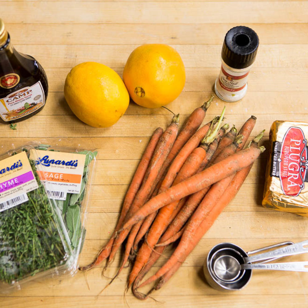 Brown butter, maple syrup, and orange glazed carrots from Heartlandia Sunset Magazine