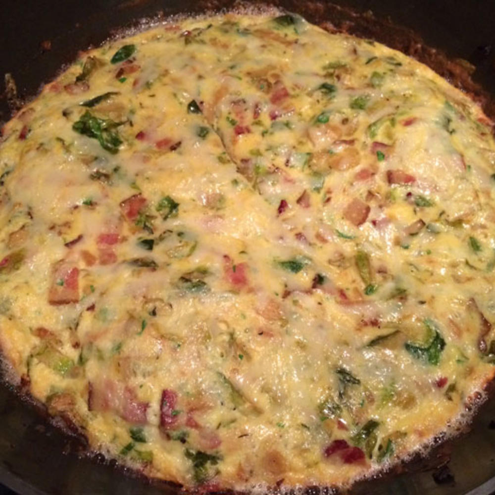 Brussels Sprouts and Bacon Frittata from Huckleberry Sunset Magazine