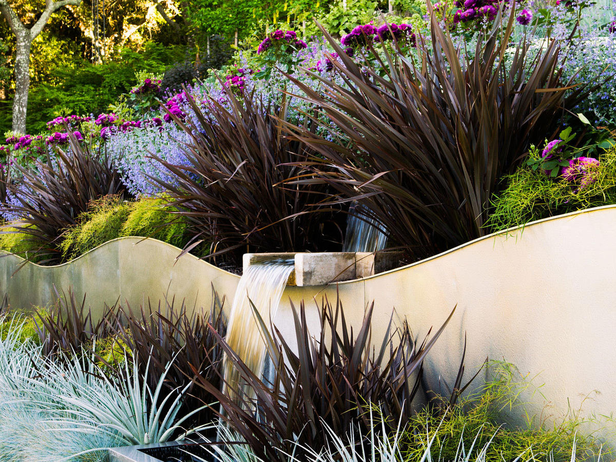 Image of Phormium and grasses companion plants