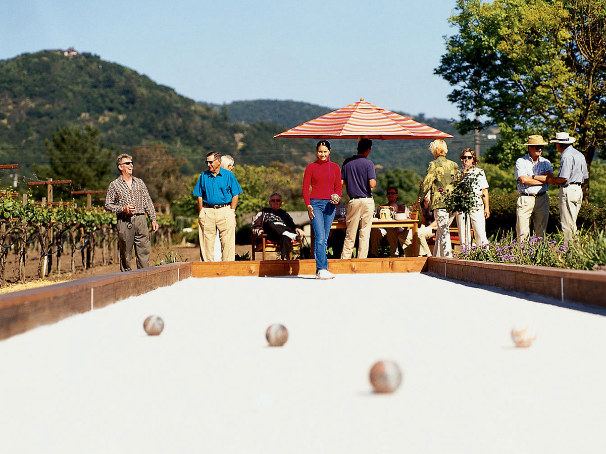 Backyard bocce court