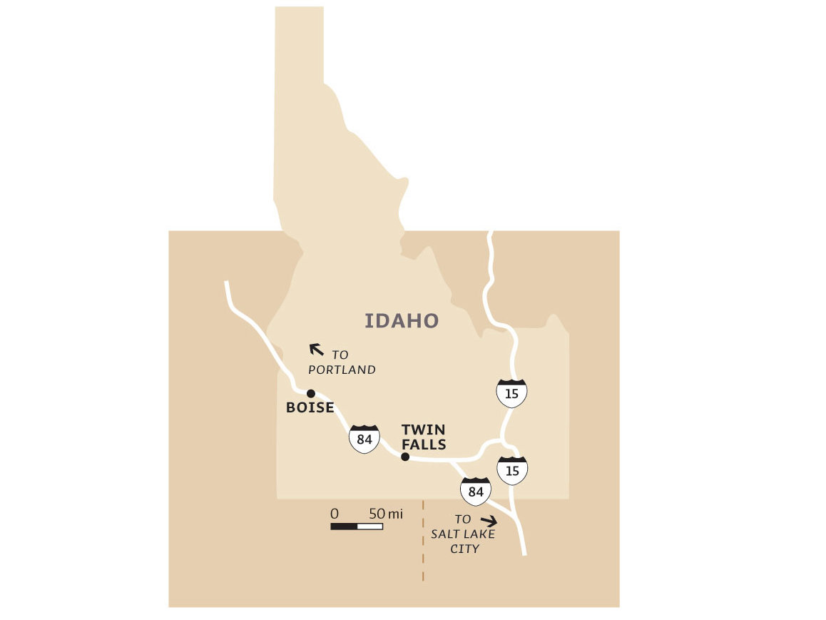 Boise, Idaho Map Illustration