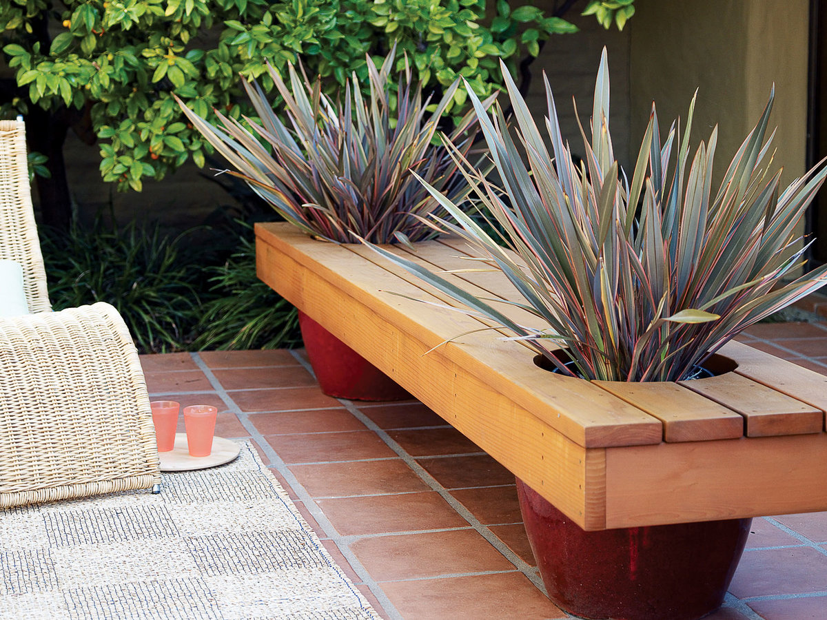 Modern planter bench - Sunset Magazine