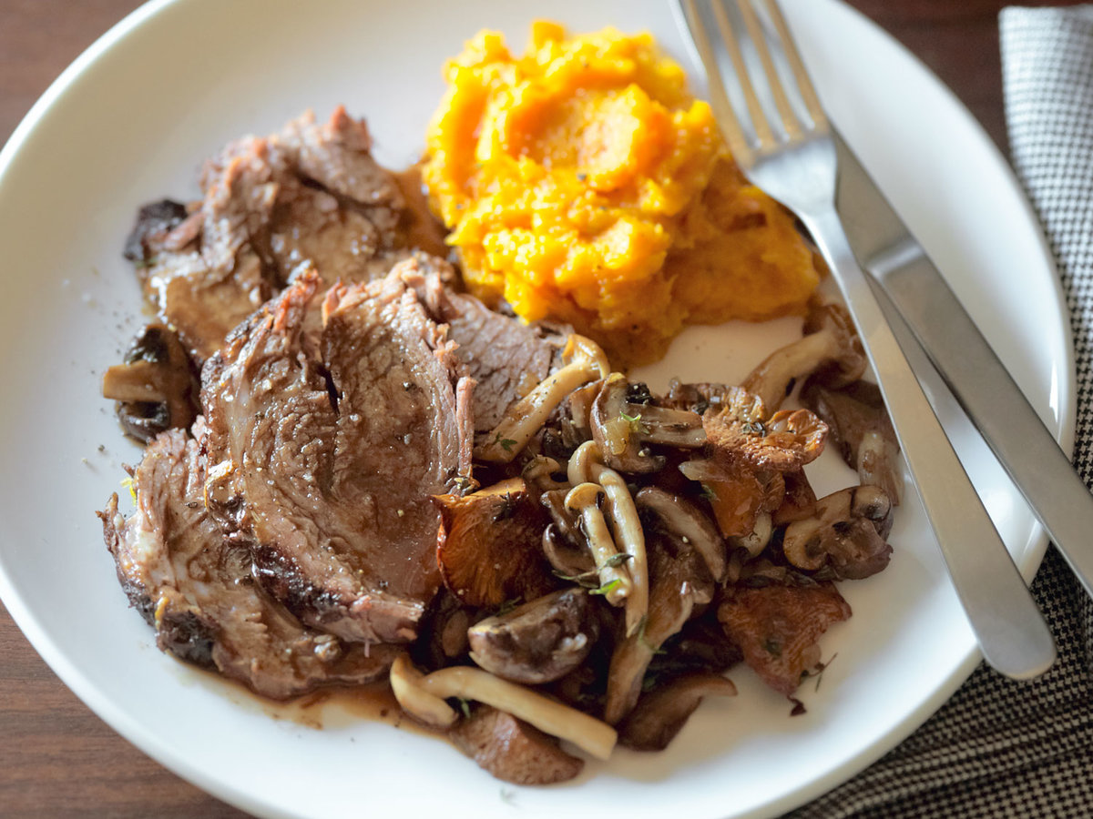 Pot Roast with Wild Mushrooms and Fresh Thyme