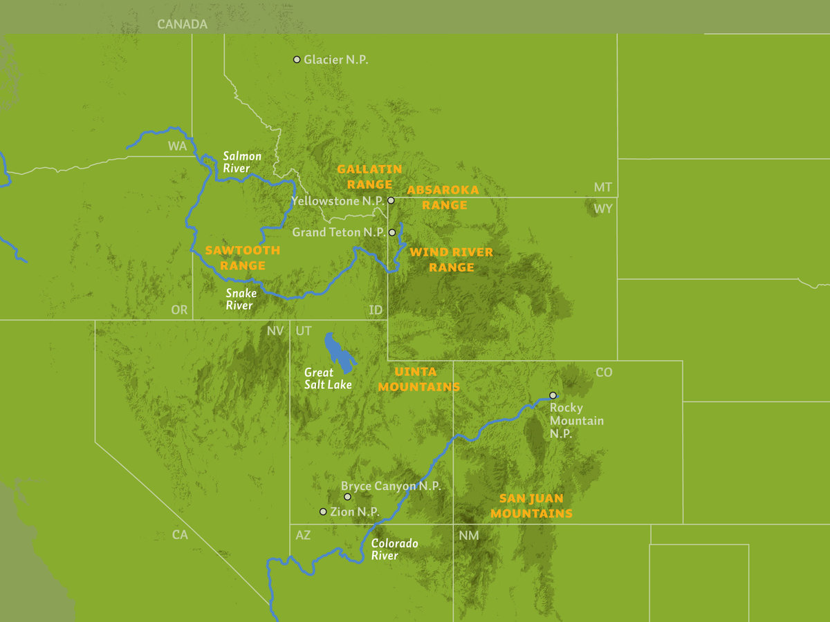 Rocky Mountains map