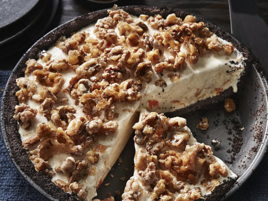 Candied Orange Walnut Ice Cream Pie-image
