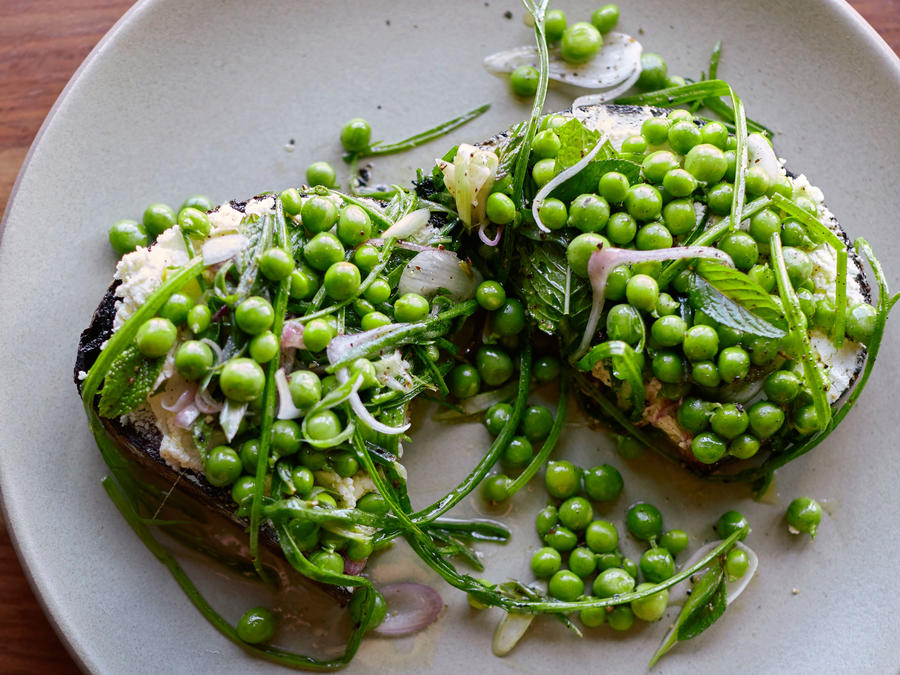 Snap Pea–Radish Salad with Herbed Yogurt Recipe - Joshua McFadden