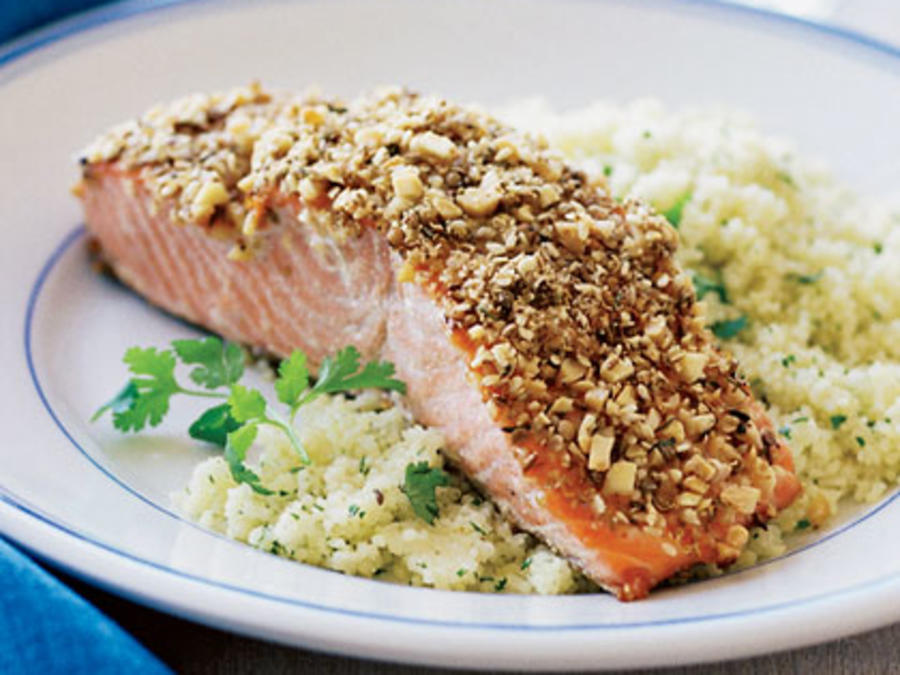 Almond And Spice Crusted Grilled Salmon Recipe Sunset Magazine Directions in a shallow bowl, combine the bread crumbs, cheese, lemon pepper and salt; almond and spice crusted grilled salmon