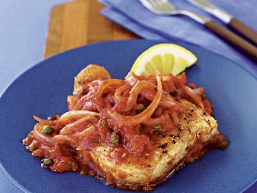 Tuna with TomatoCaper Sauce Recipe Sunset Magazine