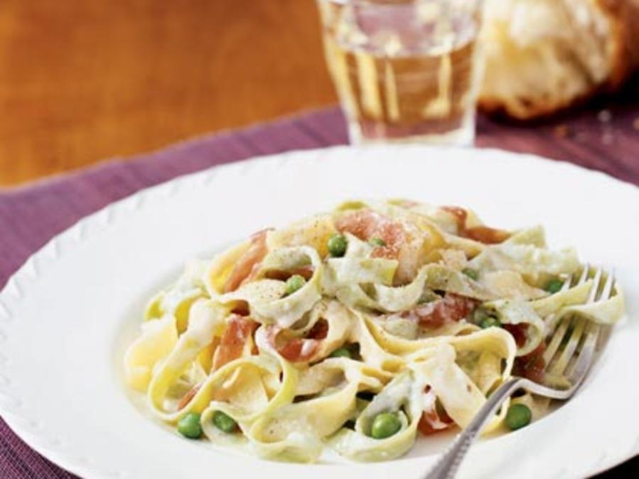 Fettuccine Alfredo with Peas and Prosciutto Recipe Sunset Magazine