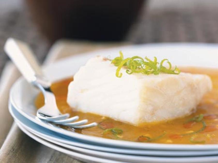 Halibut Steamed with Ginger, Orange, and Lime Recipe Sunset Magazine