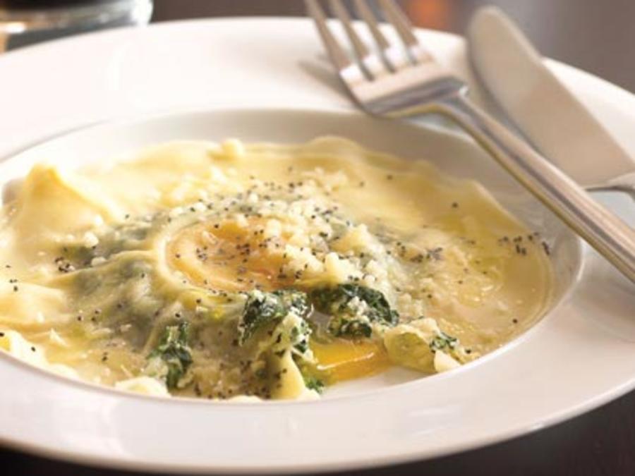 Tabla Mediterranean Bistro Magical Egg Ravioli Recipe Sunset Magazine