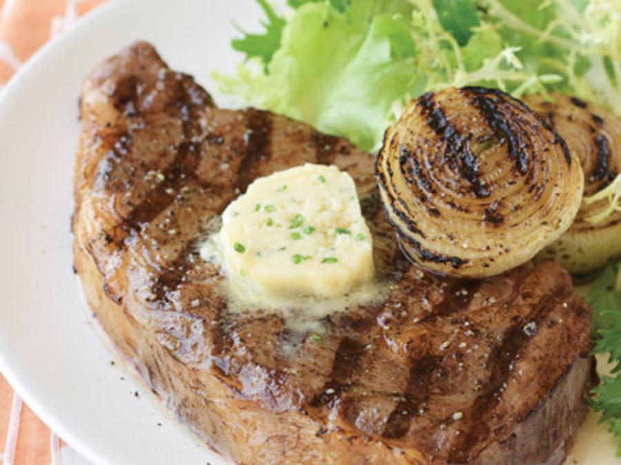 Grilled Rib-eye Steaks with Miso Butter Recipe - Sunset ...