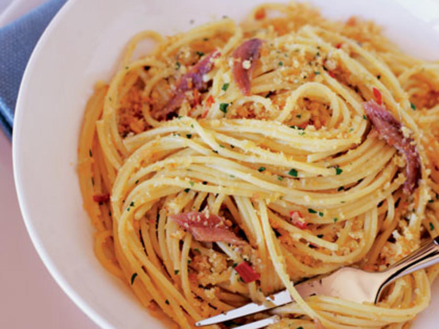 Spaghetti & Anchovies & Bread Crumbs Recipe Sunset Magazine