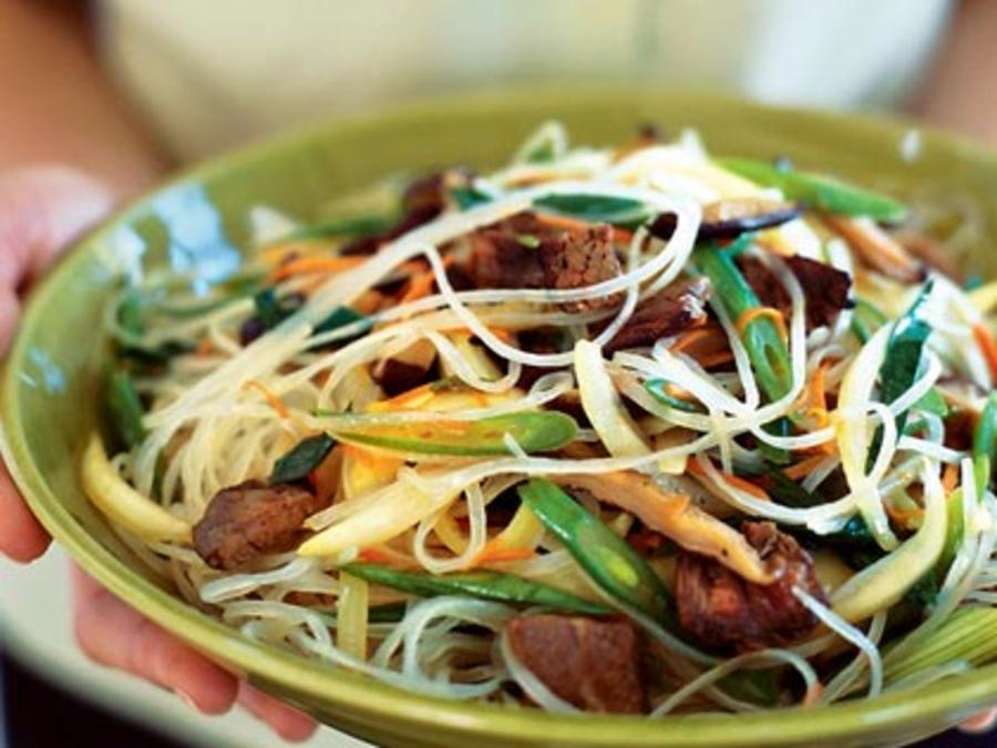 Korean Clear Noodles with Mixed Vegetables Recipe Sunset Magazine
