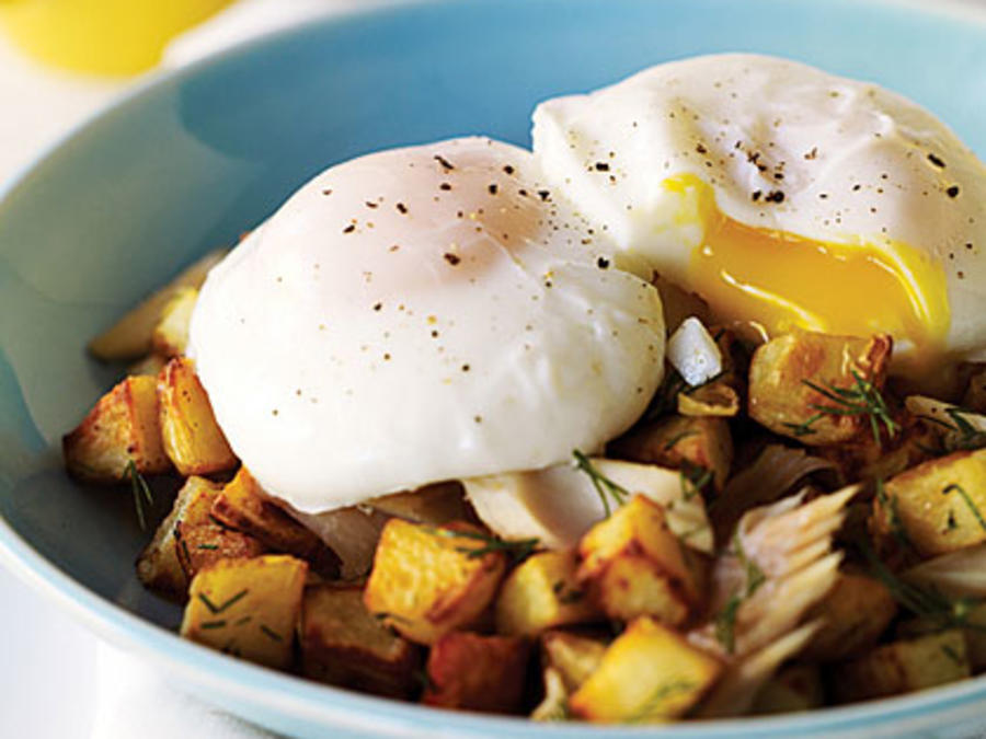 Poached Eggs With Smoked Trout and Potato Hash Recipe Sunset Magazine