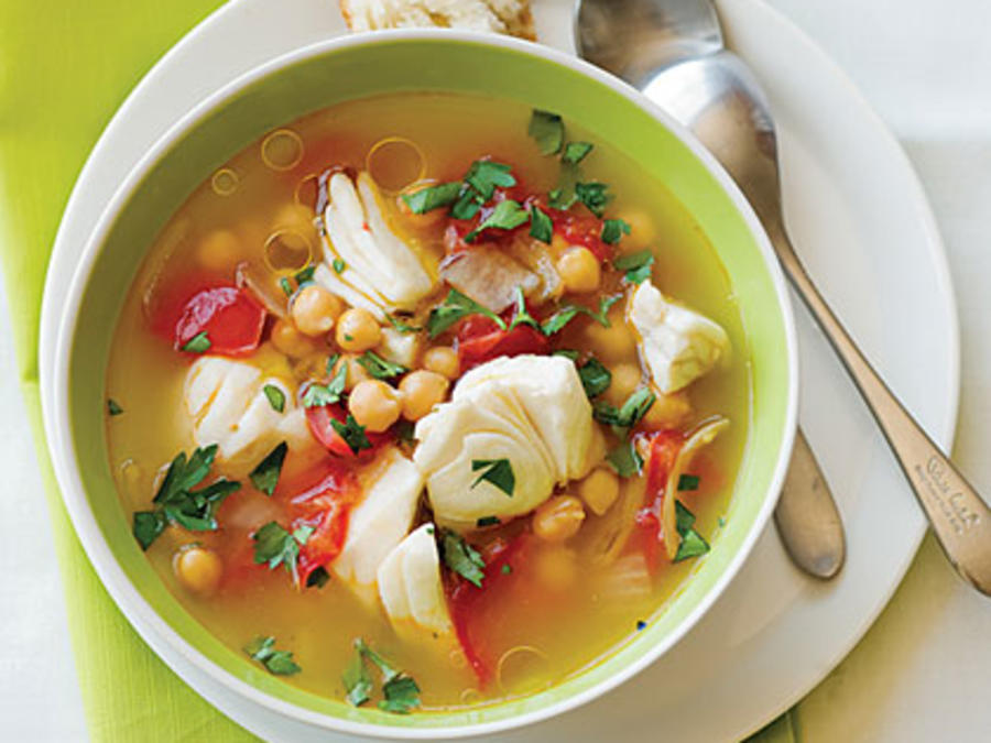 Halibut and Chickpea Soup Recipe Sunset Magazine