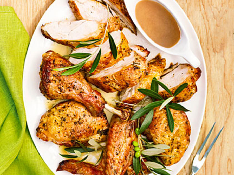 Grilled Butterflied Turkey & Rosemary Garlic Gravy Recipe Sunset Magazine