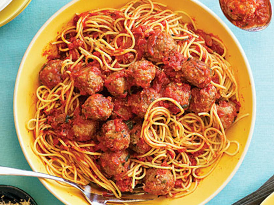 Campanile&amp;#39;s Spaghetti &amp; Meatballs in Red Sauce Recipe - Sunset Magazine